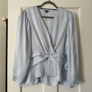 Express Light Blue Women's Wrap Blouse